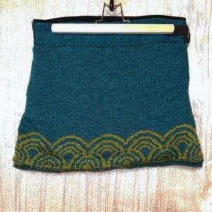 LN Everest Designs Nordic Scandi Wool Mini Skirt {M} Side Zip & Adj Belt